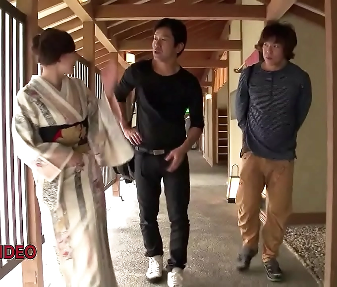 Sizzling Japanese Beauty Seduces Two Men in Steamy
